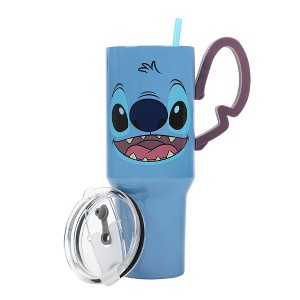 Disney's Stitch 40 Oz Stainless Steel Tumbler With Scultped Ears Handle - 1 of 4