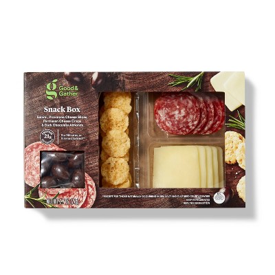 Salami, Provolone Cheese Slices, Parmesan Cheese Crisps and Dark Chocolate Almonds - 2.7oz - Good & Gather™