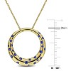 EVERLY JEWELRY | 10K Yellow Gold 2/5ct TGW Created Blue Sapphire Open Circle Pendant with Chain, 17 inc - 2 of 4