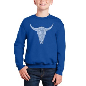 LA Pop Art Country Music'S All Time Hits - Boy's Word Art Crewneck Sweatshirt - 1 of 3