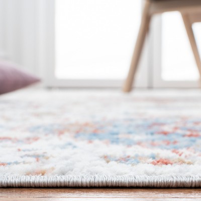 Ivory and Rust Hand-Knotted Synthetic Runner Rug