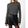 Women's Maya Striped Crew Neck Sweater - OLIVACEOUS - 2 of 3