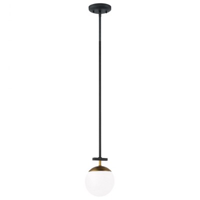 George Kovacs Lighting 1 - Light Pendant in  Weathered Black W/Autumn Gold