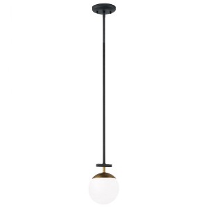 George Kovacs Lighting 1 - Light Pendant in  Weathered Black W/Autumn Gold - 1 of 1
