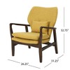 Mid-Century Modern Arm Chair with Accent Pillow, Button-Tufted Wingback Chair, Accent Chair with Birch Wood Legs -Christopher Knight Home - 4 of 4