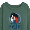 Women's - Disney - Merida & Angus Change Your Fate Lightweight French Terry Wide Neck Long Sleeve Shirt - 2 of 4