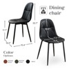 Hyleory Modern Upholstered Vintage Leather Dining Chairs Set of 2 with Metal Legs and High Back, for Kitchen and Dining Room - 2 of 4