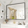 Apmir H Rectangular High-Strength Tempered Glass and Aluminum Alloy Framed French Cleat Mounted Wall Decor Bathroom Vanity Mirror in Matte Black - 2 of 4