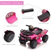 TopComfy Baby Walkers Kids ATV Four Wheeler Ride on Car, Quad with Songs for Toddlers, Childlike Fun, Playful, Pink, 26.8"*15.7"*10.6" - 3 of 4