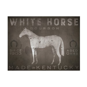 Trademark Fine Art - Ryan Fowler 'White Horse With Words' Canvas Art - 1 of 4
