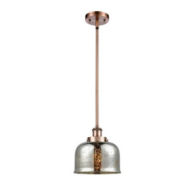 Bell - 1 Light Stem Hung Mini Pendant In Industrial Style-10 Inches Tall and 8 Inches Wide