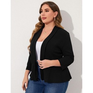 Women Plus Size Casual Blazer Open Front Long Sleeve Work Office Cardigan Jackets - 1 of 4