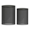 VisioGear 2PCS Patio End Tables, Indoor Outdoor Nesting End Carved Trellis Design Side Table, Black, 12.5"*12.5"*16.5" - 4 of 4