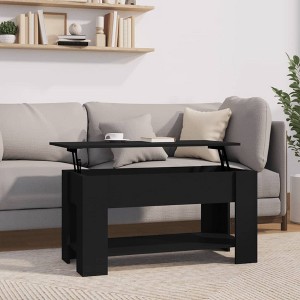 vidaXL Coffee Table Black Engineered Wood Medium Height-Adjustable - 1 of 4