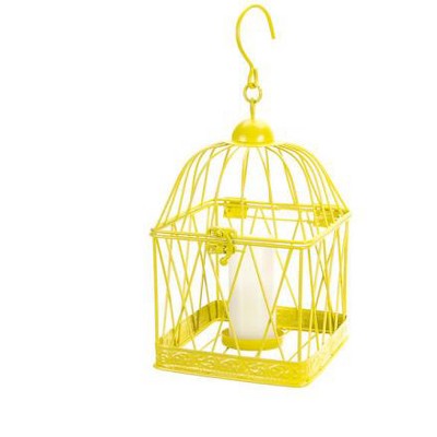 Melrose 10" Tropicalia Bright Sunshine Yellow Bird Cage Tea Light Candle Holder