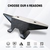 Zevemomo 66 Lbs Cast Steel Anvil for Blacksmithing & Jewelry Making, Hardened Forging Tool with Round Horn, Pritchel Hole & Large Workface - Black - 2 of 4