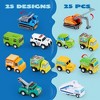 SYNCFUN 25Pcs Pull Back Cars and Trucks Toy Vehicles Set for Toddlers Girls Boys Kids Play Set, Die-Cast Car Set Party Favors, Stocking Stuffers - 2 of 4