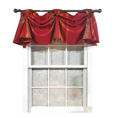 RLF Home Nikoleta Celebration Valance Hand Pleated Tabs Elegant Window Treatment Valance 36" x 18"