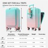 BEAFUP Hard Shell Carry on Luggage Set of 3, 20, 24, 28inch with USB Port and front opening with Cup Holder, ABS+PC with Spinner Wheels - 3 of 4