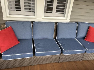 Rolston 3pc Outdoor Replacement Loveseat Sofa Cushion Set Beige - Haven Way  : Target