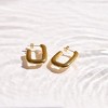 EVRY JEWELS WATERPROOF Gold or Silver Plated Stainless Steel Rounded Square Hoop Earrings - 4 of 4