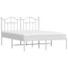 vidaXL Metal Bed Frame with Headboard White 53.1 in.x74.8 in. - 3 of 4