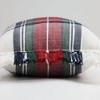 18"x18" Plaid Christmas Indoor Square Throw Pillow - Pillow Perfect: Woven Design, Knotted Fringe, Zippered, Polyester Fiber Fill - 2 of 3