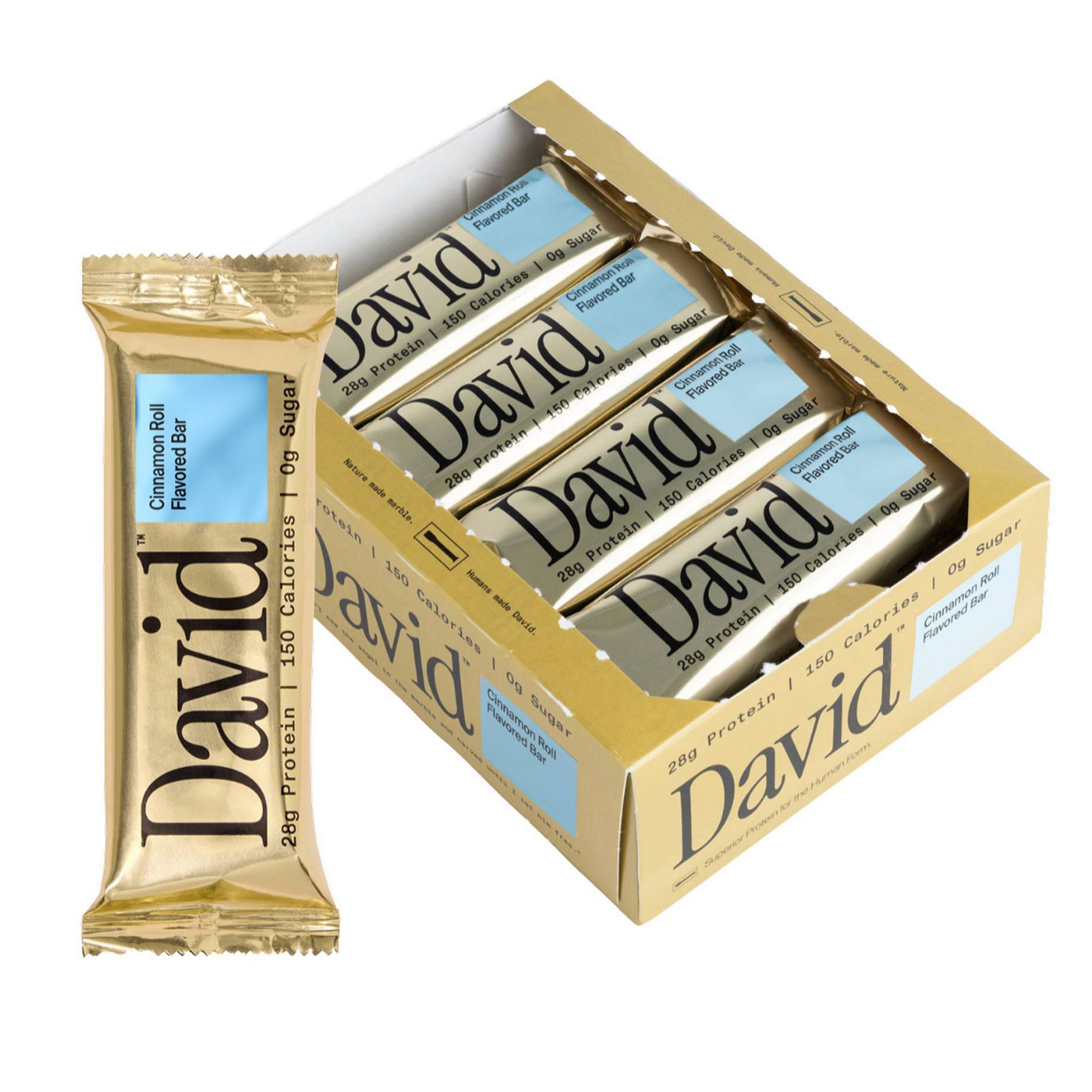 David Protein Gold Cinnamon Roll High Protein Bars - 28g Protein - 12ct
