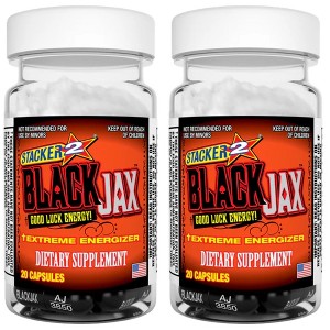Stacker 2 Black Jax Capsules 20‑Ct, Ephedra-Free Extreme Energy & Focus Herbal Supplement - 1 of 2