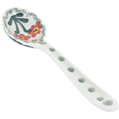 Blue Rose Polish Pottery Peach Posy Sugar Spoon