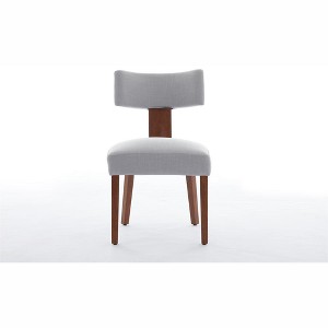 COWLOWN Set of 2 Modern Linen Armless Dining Chairs , Wood Legs, 250LBS Capacity for Dining/Living Room - 1 of 4