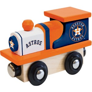 MasterPieces Officially Licensed MLB Houston Astros Wooden Toy Train Engine For Kids - 1 of 4