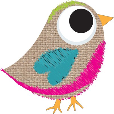 Ashley Productions Magnetic Whiteboard Eraser, Burlap Scribble Tweet (Pack of 6)