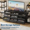 TV Stands Dresser with 9 Fabric Drawers, Large Entertainment Center with 2 Industrial 4-Tier Storage Shelves,  Modern TV Console Cabinet - 2 of 4