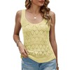 Womens Sweater Tank Tops Pointelle Knit Deep U Neck Ribbed Cuff Pullover Sweater Vest Milanese Knit Sweater - 4 of 4
