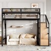 Twin XL Loft Bed with Storage Stairs, Shelves and Built-in Wardrobe - 4 of 4