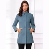 INSPIRE CHIC Women's Winter Stand Collar Single Breasted Mid-thigh Long Overcoat - 2 of 4