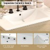 ORRD 30" Bathroom Vanity w/ Ceramic Sink, 2 Soft-Close Drawers - Freestanding Natural Wood Vanity with Modern 45° Handle Design - 3 of 4