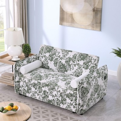 NicBex Modern Convertible Sleeper Chair,Pull-out Sofa Bed with Adjustable Back,Soft Couches with Sturdy Wood Frame for Living Room,Green