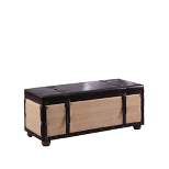 Leather Suitcase Storage Bench Brown - Ore International