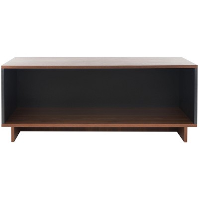 Merrick Media Stand - MED9302 - Walnut/Black - Safavieh