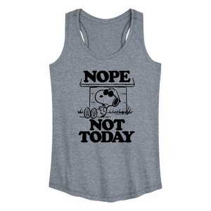 Women's - Peanuts - Joe Cool Nope Not Today Graphic Racerback Tank - 1 of 4