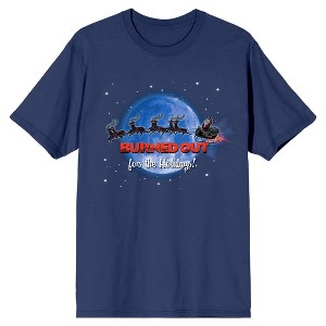 National Lampoon's Christmas Vacation Burned Out for the Holidays Unisex Navy Blue Graphic Tee - 1 of 2