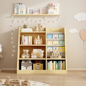 FONTOI Kids Bookshelf, Toy Storage Organizer Cabinet, Children Bookcase, Toddler Baby Sling Book Rack, Adjustable Shelf, Wood, 35.5*15.8*31.5 - 1 of 4