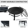 Bestier 30" Outdoor Wood Burning Fire Pit, Portable Fire Pits for Outside Patio, Durable Small Fire Pit for Backyard, Black - 4 of 4