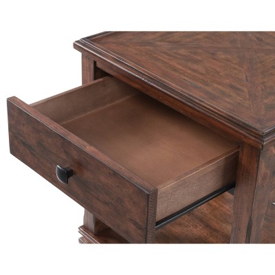 Stockbridge 3-Piece Pine Wood Living Room Set with Cherry Finish
