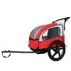 2-in-1 Double 2 Seat with 5-point safety harnesses Bicycle Bike Trailer Jogger Stroller for Kids Children Foldable Collapsible w/Pivot Front Wheel - 2 of 4