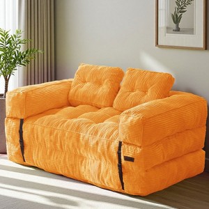 MAXYOYO Folding Sofa Bed, L-Shaped Two-Seat Convertible Sofa Bed with Armrest and Pillows for Living Room Bedroom - 1 of 4
