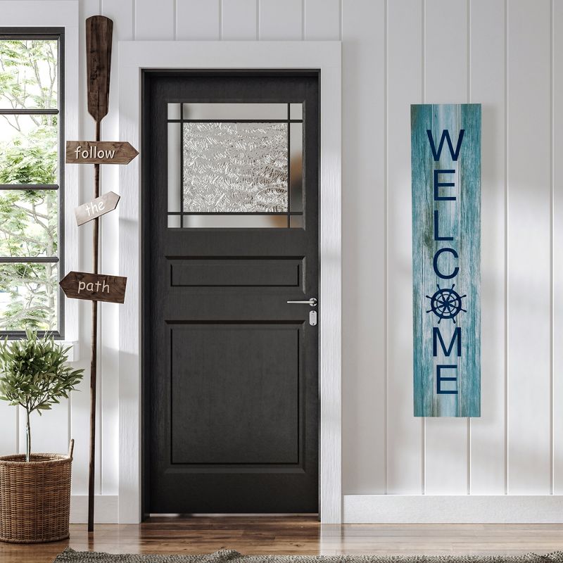 Northlight 35.75" Weathered Coastal "Welcome" Porch Board Sign Decoration, 2 of 6