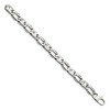 Black Bow Jewelry Mens 12mm Stainless Steel Open Oval and Anchor Chain Bracelet, 8.5 Inch - 2 of 4